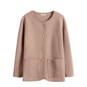 Womens Long Sleeve Knit Cardigan Button Down Sweater Blazer Coat SIZE Medium